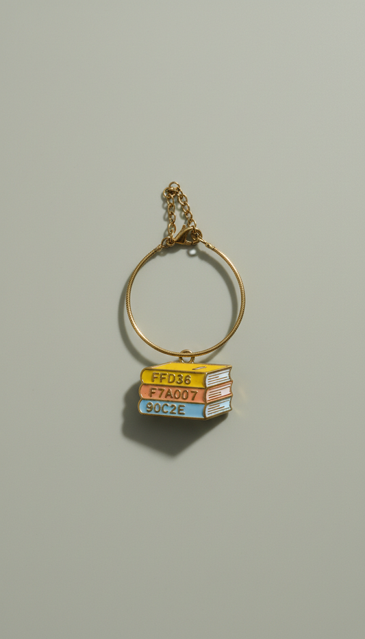 Book Stack Enamel Pendant Necklace